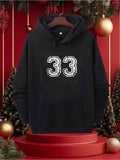 Men's Hoodie Layered Numbers With Festive Holiday Decor And Winter Background Hoodie
