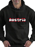 Men's Hoodie Austria Bold Cartoon Lettering Surrounded By Red And White Hoodie