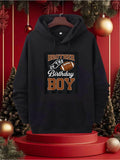 Men's Hoodie Brother Of The Birthday Boy With A Football Amid Festive Cheer Hoodie