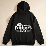 Men's Hoodie Happy Fathers Day With Minimalist Graphic And Bold Lettering Hoodie