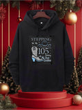 Men's Hoodie Stepping Into 105 Birthday With Blue Boots And Cowboy Hat