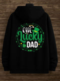 Men's Hoodie One Lucky Dad Surrounded By Shamrocks And Green Hat Festive Hoodie