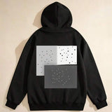 Men's Hoodie Contrasting Rectangles With Abstract Dot Patterns And Modern Minimalist Design Hoodie