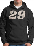 Men's Hoodie Distressed Faded Athletic Number Print Hoodie 29