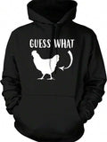 Men's Hoodie Guess What Arrow Pointing To Chicken Silhouette Graphic Hoodie