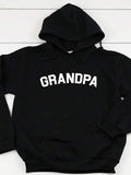 Men's Hoodie Grandpa Bold White Letters On Solid Black Hoodie