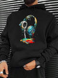 Men's Hoodie Colorful Liquid Splatter Flowing From Vibrant Modern Headphones