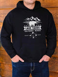 Men's Hoodie Lake Tahoe Mountain Landscape Bear With Stars And Crossed Paddles Hoodie