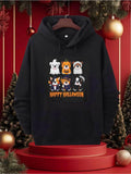Men's Hoodie Happy Halloween With Cartoon Animals In Cute Costumes Hoodie