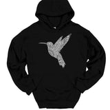 Men's Hoodie Intricately Patterned Wings In Motion Hummingbird With Artistic Tribal Lines Bird
