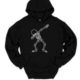 Men's Hoodie Dabbing Skeleton Doing Dance Pose In Black Hoodie