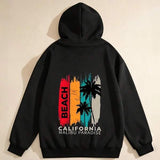 Men's Hoodie California Malibu Paradise Colorful Sunset Palms By The Beach Hoodie