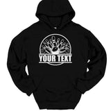 Men's Hoodie Customizable Circle Logo With Hand And Radiant Lines Hoodie