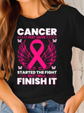 Women's Hoodie Cancer May Have Started The Fight But I Will Finish It Pink Ribbon And Wings