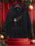 Men's Hoodie Dandelion Seeds Floating Gracefully Through Gentle Evening Breeze Flower