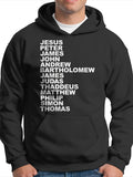 Men's Hoodie Jesus Peter James John Andrew Bartholomew Judas Thaddeus Matthew Philip Simon Thomas Names Hoodie