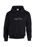 Men's Hoodie Heartbeat Line With Simple Graphic Design Boat