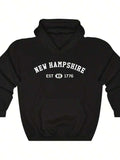Men's Hoodie New Hampshire Established 1776 Minimalist Letter Print Hoodie