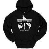 Men's Hoodie Fishing Hook And Lure Among Bold Clean Graphic Elements Hoodie
