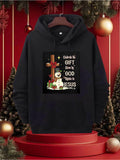 Men's Hoodie Celebrate The Gift Given By God Begins In Jesus With Cute Snowman Christmas Tree