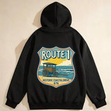 Men's Hoodie Route One Scenic Highway With Historic Coastal Drive Car