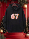 Men's Hoodie Pink Sprinkle Iced Donut Numbers With Festive Accents Number