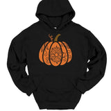 Men's Hoodie Ornate Mandala Pattern With Autumn Swirls On Pumpkin
