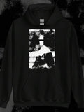 Men's Hoodie Abstract Black And White Portrait Under Blurred Monochrome Pattern Figure