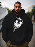 Men's Hoodie Dynamic White Splash Effect With Spinning Black And White Soccer Ball