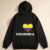 Men's Hoodie Colombia Heart Shaped Flag Graphic On Classic Hoodie