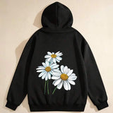 Men's Hoodie Lively Blossoms With Sunlit Petals Graceful Spring White Daisy
