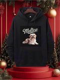 Men's Hoodie Maltese Sitting Among Soft Cushions With Cozy Atmosphere Maltese Dog