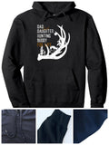 Men's Hoodie Dad Daughter Hunting Buddy Forever Under Majestic Antler Forest Scene Hoodie