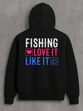 Men's Hoodie Fishing Bold Colorful Letters With Simple Icon Design Hoodie
