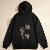 Men's Hoodie Playful Tabby Kittens Resting Calmly Under Gentle Lighting Cat