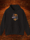 Men's Hoodie Majestic Wilderness With Starry Night And Illuminated Wolf