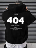 Men's Hoodie Error 404 Human Not Found Statement Print Hoodie