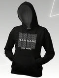 Men's Hoodie Team Name Patterned Lines On Black Hooded Sweatshirt