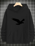 Men's Hoodie Soaring Silhouette Flying In Open Sky Majestic Wild Bird Hoodie