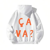 Men's Hoodie White Hoodie With Bold Red Lettering Graphic Hoodie
