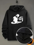Men's Hoodie Cool Illustration Of Turntable Player At Work Dj