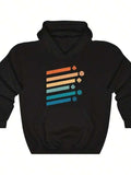 Men's Hoodie Retro Gradient Lines With Simple Icon Motifs Hoodie