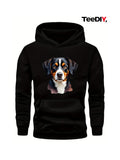 Men's Hoodie Artistic Painted Realistic Expression Under Soft Lighting Dog