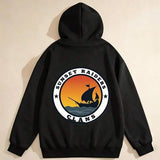 Men's Hoodie Sunset Raiders Clans Sailing Ship With Vibrant Orange Sky Design