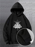 Men's Hoodie Intricate Geometric Motif With Symmetrical Moth And Abstract Patterns Hoodie