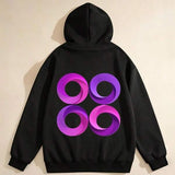 Men's Hoodie Purple Gradient Circles On Black Fabric Under Soft Lighting Hoodie