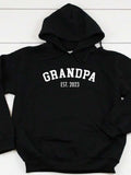 Men's Hoodie Grandpa Est 2023 Classic Bold Font Hoodie Design Grandpa