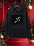 Men's Hoodie Minimalist Flight Path With Clean Lines In Dark Paper Airplane