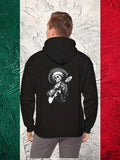 Men's Hoodie Sombrero Skeleton Playing Guitar Surrounded By Intricate Artistic Shadows