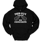 Men's Hoodie This Guy Loves His Concerts Bold Lettering With Pointing Hands Graphic Hoodie